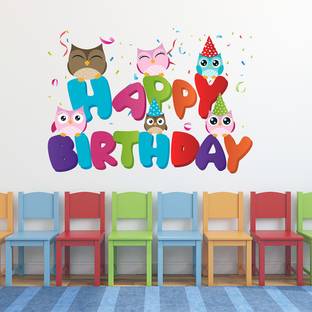 Wollzo 70 cm Happy Birthday Removable Sticker