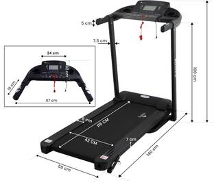 DOLPHY Folding Treadmill with Safe Handlebar, LCD Display and MP3 USB Port Electric (2.5HP) Motorized Running Machine Treadmill (Max Weight:120 kg)