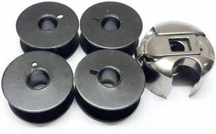 Tanishq 4 Bobbins 1 bobbin case for tailoring sewing machine machines Metal Bobbins