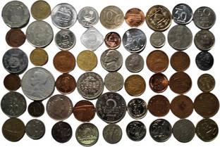Novelty Collections 54 World Coins (All Different) Modern Coin Collection