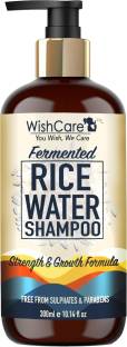 WishCare Fermented Rice Water Shampoo - Strength & Growth Formula - Free from Mineral Oils, Sulphates & Paraben - For All Hair Types