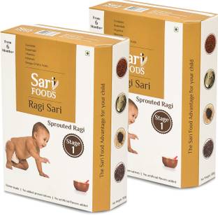 Sari Foods 'Sprouted Ragi', 100 % Organic and Natural Cereal, Wholesome and Healthy Baby Food Supplement Cereal