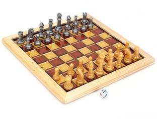GENIUS GEMS Viswanathan Anand signed Wooden Magnetic Chess with Ludo 2 in 1 Strategy & War Board Game