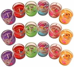 beautric Multicolor Gel Small Size Smokeless Scented Candles Candle