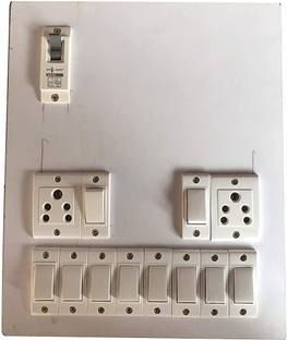TAAJ Electric Wooden Switch Board (2 Sockets,10 Switches,1 MCP) 12 A Two Pin Socket