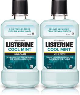 LISTERINE Cool Mint Mild Taste - 500 ml (Pack of 2) - Mild Mint