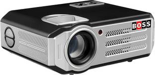 BOSS S11 3D 5700 Lumens 50,000 Hours LED Projector, Compatible with HDMI/VGA/AV/USB/TV/Laptop/DVD (5700 lm / 2 Speaker / Remote Controller) Portable Projector