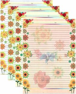 BVM GROUP 100 Different Design Super One Side Ruled Lines A4 Drawing Paper Multipurpose Paper for kids,school ,collage,office use