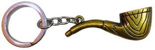 BLUE Cigar Pipe Metal Golden Premium Keychain Key Chain