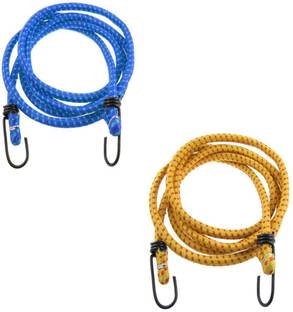 titimi Elastic Bungee, Shock Cord Cables, Luggage Tying Rope with Hooks (Pack of 2) Multicolor