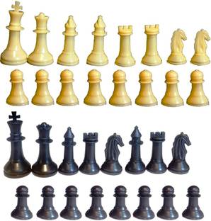 ONEX Complete Set of 32 Plastic Chess Pieces, Chess Coins, Hollow Inside - Light Weight ordinary quality Board Game Accessories