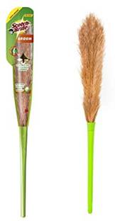 Scotch-Brite No-Dust,Long handle, Easy floor cleaning (Multi-use) Fiber Wet and Dry Broom