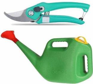Ravel 5-Liter Premium Plastic Watering Can + Gardening Pruning Shear Garden Tool Kit