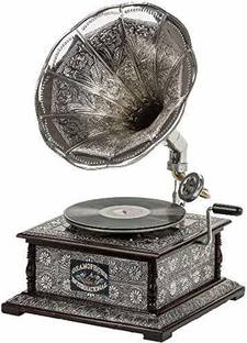 tahaart Gramophone record player original working phonograph Wooden, Brass Gramophone