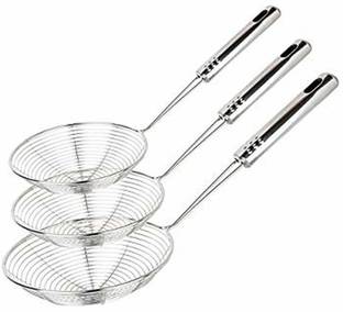 TACHI Stainless Steel Puri Strainer Jhara Deep Frying Basket