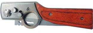 TEMFEST Folding Push Button Lock With Torch Knife For Hiking Camping Travelling Knife, Pocket Knife, Survival Knife
