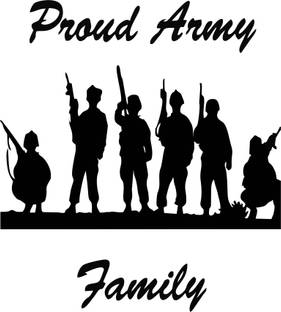 Delight Decor 48 cm Proud Indian Army Family Self Adhesive Sticker
