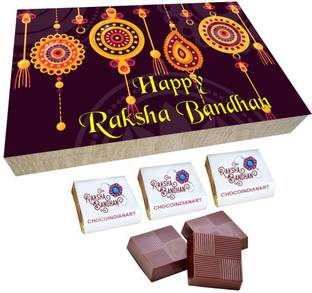 CHOCOINDIANART Sweet Happy Raksha Bandhan, 12pcs Chocolate Gifts, Truffles