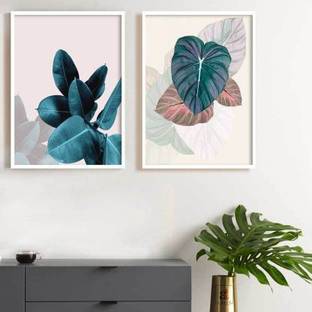 Painting Mantra Floral Theme Set of 2 Framed Canvas Art Print, Painting -13x17 inchs Canvas 17 inch x 13 inch Painting