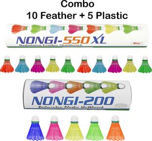 Nongi 550XL Combo Feather and Plastic Shuttle  - Multicolor