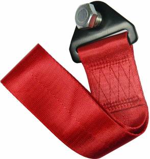 Uniqon Universal Car Auto Multicolor Racing Sports Style Tow/Towing Hole Strap Hook Show Belt For Front/Rear Bumper High Strength Trailer Short Loop Set Kit With Bumper Hook 0.2 m Towing Cable