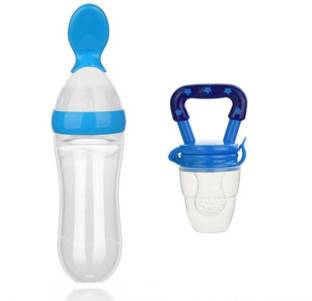 CHILD CHIC BABY FEEDING BOTTLE WITH SPOON AND FOOD FEEDER - 90 ml