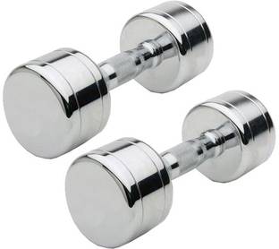 Gowin 5KG Steel Dumbbell Crome Plated Fix Weight Dumbbells (2.5KG Pair) Fixed Weight Dumbbell