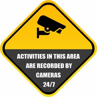 Anweshas Set of 3 CCTV Warning, Activities in this Area are Recorded by Cameras 24/7, Sign for Bank Company Office Shopping Mall Shops Security Information Emergency Sign