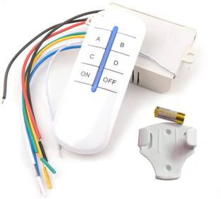 SiSAH 220v AC 4 Channel Remote Control Switch ABCD Smart Switch