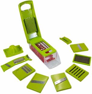 Rudrisha 12 in 1 Multi-Purpose Vegetable & Fruit Grater, Slicer, Cutter, Vegetable & Fruit Chopper(Stainless Steel Blade) (1 Chopper Set) Vegetable & Fruit Chopper