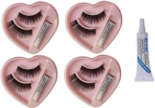 Shopfly Heart Shape False-Fake Eyelashes With Glue Set Natural