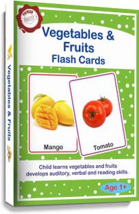 Meraki Babies LArge Size Flash cards for Kids_Vegetables & Fruits_30 cards