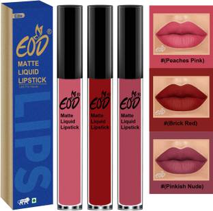 EOD Long Lasting Made in India Liquid Matte Lipsticks Combo Offer Set of 3 Set no 403
