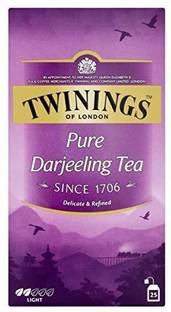 TWININGS Pure Darjeeling Tea Light Flavor 25 Tea Bags Black Tea Bags Box