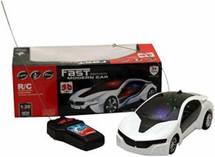 PEEHU Remote Control Fast Modern Car with 3D Light white