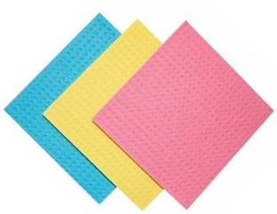 Vindhy Kitchen Wet -N- Wipe Cleaning Cloth 3pcs Wipes Sponge Mop Wipes (Multicolor) Kitchen Cleaner