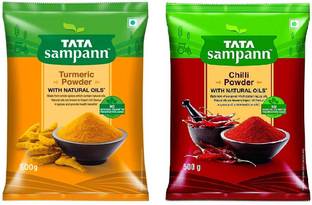 Tata Sampann TURMERIC POWDER & CHILLI POWDER ( 2 POUCHES OF 500 GM)