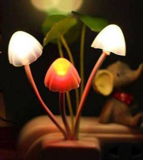 Dhiryag LED Night Light Mushroom Wall Socket Sensor Lights Lamp for Bedroom Night Lamp