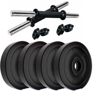Proactive FITNESS 10kg (4 * 2.5kg = 10kg) PVC Weight Plates with 2 Dumbbell RODS Adjustable Dumbbell