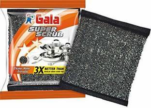 GALA Super Scrub Set – Made of Steel – Black (Pack of 8) Scrub Pad