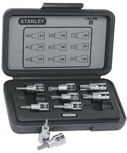 STANLEY 9 pcs 1/2" Drive TOrx Bit Socket Set Socket Set