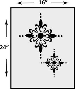 Corazon Reusable Wall Painting Stencil Beautiful Pattern(16 x 24 inches) 40_264 Beautiful Design Stencil