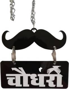Ridivansh Creations Acrylic Car Hanging Chaudhary Sign Both Side Car Hanging Ornament