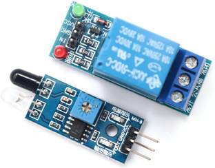 Electronic Spices COMBO OF IR Proximity Sensor for Obstacle Sensing OR 5V One Channel Relay Module Relay Switch with Isolation High Low Level Trigger Electronic Components Electronic Hobby Kit