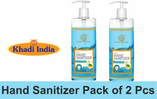 KHADI NATURAL  Aloe Vera & Lemon 70% AlcohoL (PACK OF 2) Hand Sanitizer Pump Dispenser