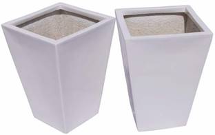 balaji fiber pots balaji White Fibre planter for Indoor and Outdoor Plant Container Set (Fiber Glass) Plant Container Set
