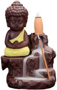 Chitraang Monk Buddha Smoke Backflow Cone Incense Holder Dhoop