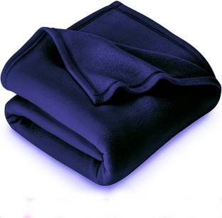 Home Stylish Solid Double Fleece Blanket for  AC Room