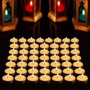 SSJMart Pack of 50 Unscented Tea light Candles, Daily Use, Multipurpose, Birthday, Festive, Home Decor Candle (White, Pack of 50) Aluminium (Pack of 50) Table Diya Set