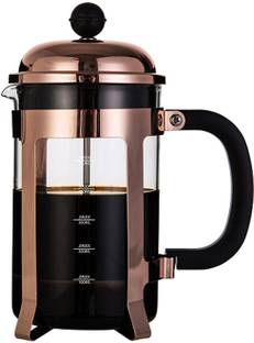 InstaCuppa French Press Coffee Maker 600 ML with Neoprene Sleeve for Extra Protection, Copper 6 Cups Coffee Maker